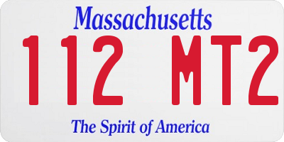 MA license plate 112MT2
