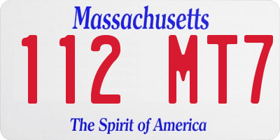 MA license plate 112MT7