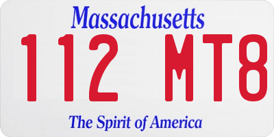 MA license plate 112MT8