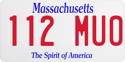 MA license plate 112MU0