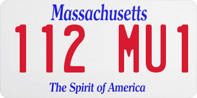 MA license plate 112MU1