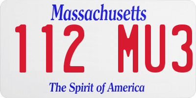 MA license plate 112MU3