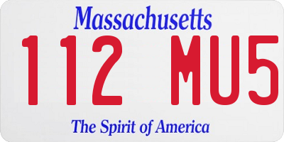 MA license plate 112MU5