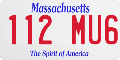 MA license plate 112MU6