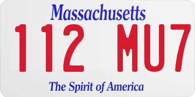 MA license plate 112MU7