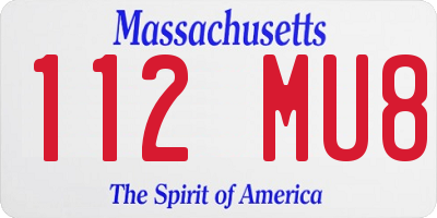 MA license plate 112MU8
