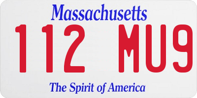 MA license plate 112MU9