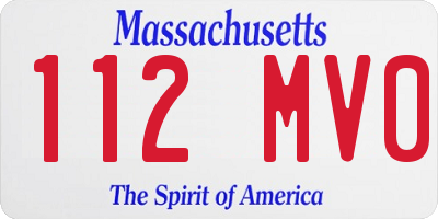MA license plate 112MV0