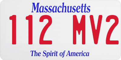 MA license plate 112MV2