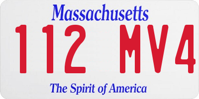 MA license plate 112MV4