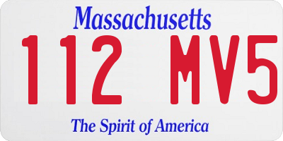 MA license plate 112MV5