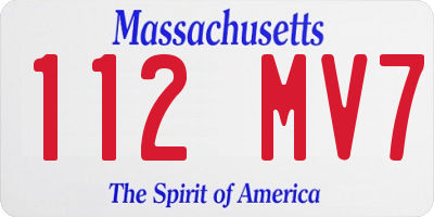 MA license plate 112MV7