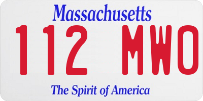 MA license plate 112MW0