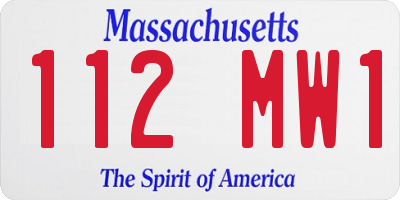 MA license plate 112MW1