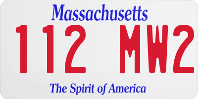 MA license plate 112MW2