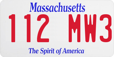 MA license plate 112MW3