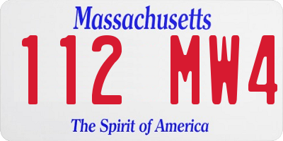 MA license plate 112MW4