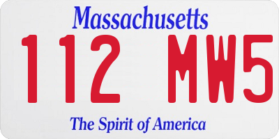 MA license plate 112MW5