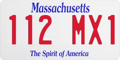 MA license plate 112MX1
