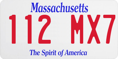 MA license plate 112MX7