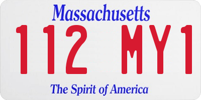 MA license plate 112MY1
