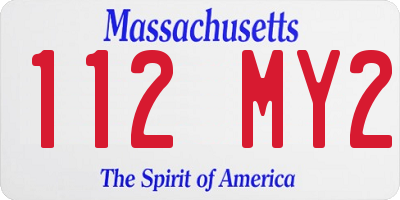 MA license plate 112MY2