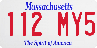 MA license plate 112MY5
