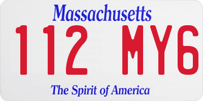 MA license plate 112MY6