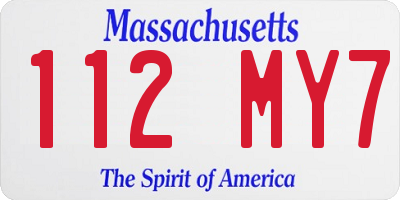 MA license plate 112MY7