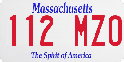 MA license plate 112MZ0