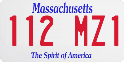 MA license plate 112MZ1