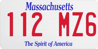 MA license plate 112MZ6