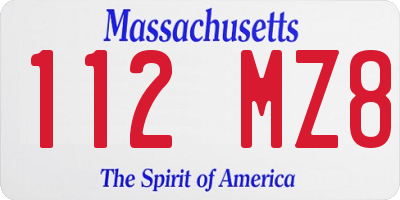 MA license plate 112MZ8