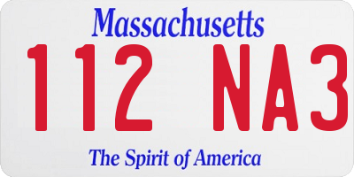 MA license plate 112NA3