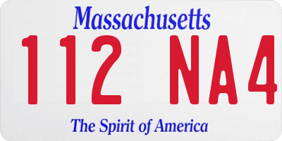 MA license plate 112NA4