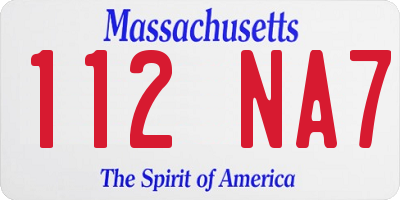 MA license plate 112NA7