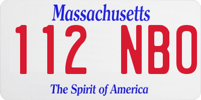 MA license plate 112NB0