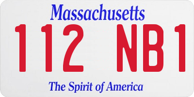 MA license plate 112NB1
