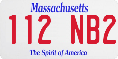 MA license plate 112NB2