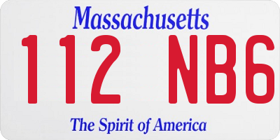 MA license plate 112NB6