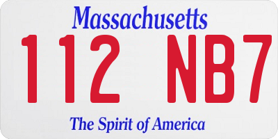 MA license plate 112NB7