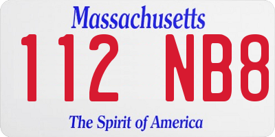 MA license plate 112NB8