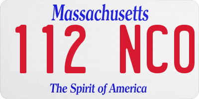 MA license plate 112NC0