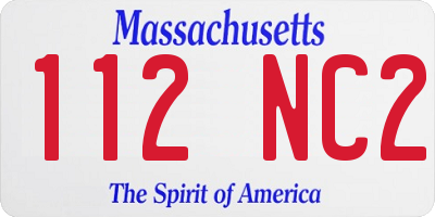 MA license plate 112NC2