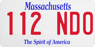 MA license plate 112ND0