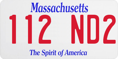 MA license plate 112ND2
