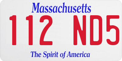 MA license plate 112ND5