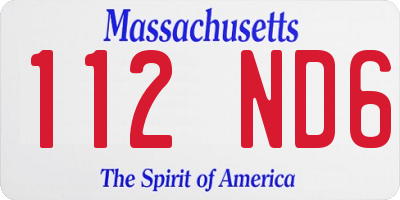 MA license plate 112ND6