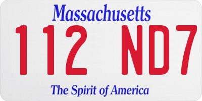 MA license plate 112ND7