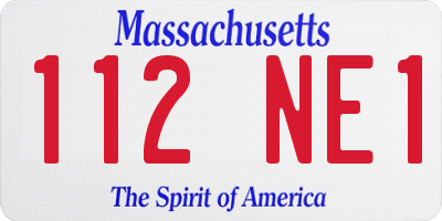 MA license plate 112NE1
